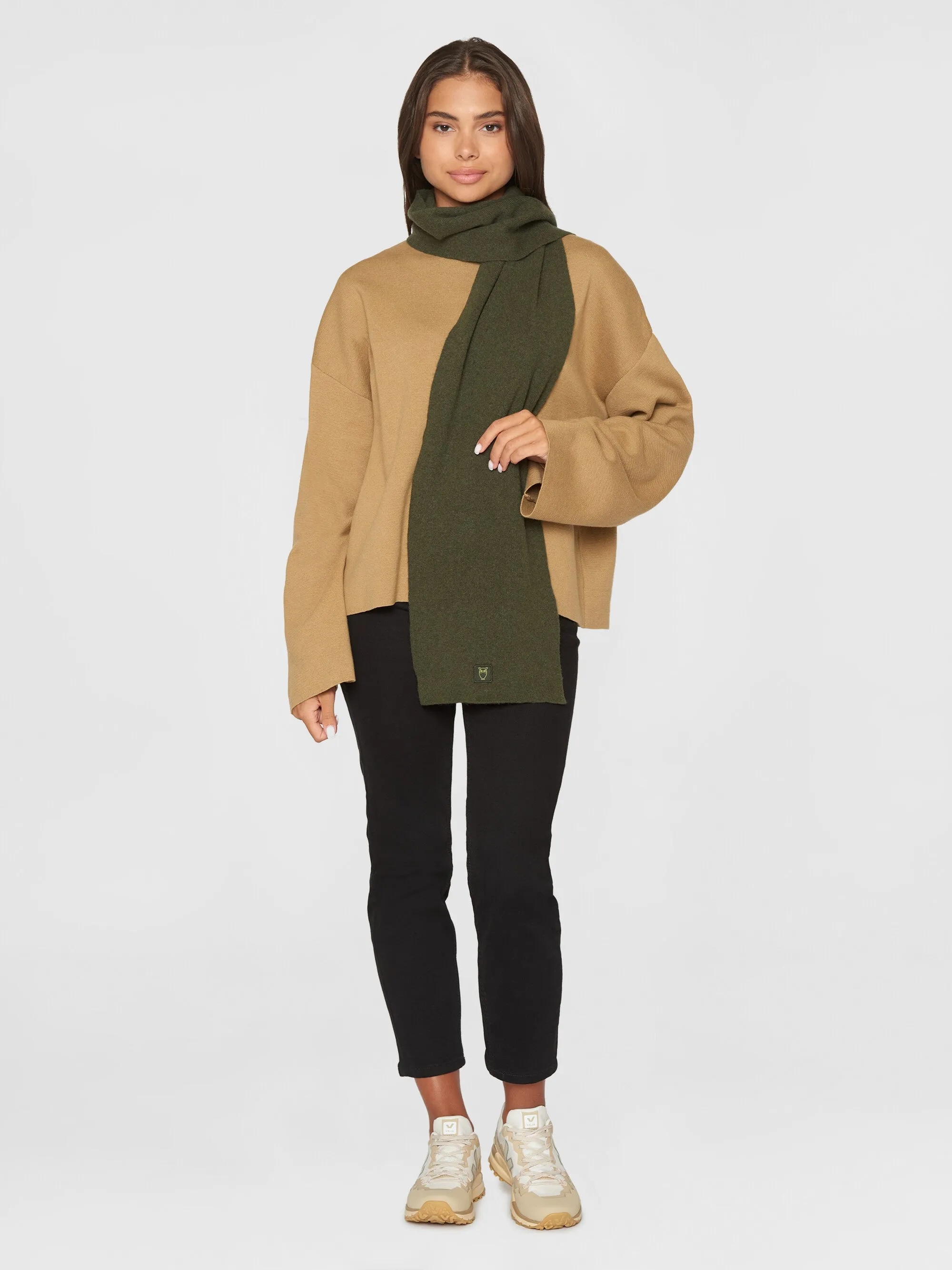 Rib knit wool scarf - Forrest Night