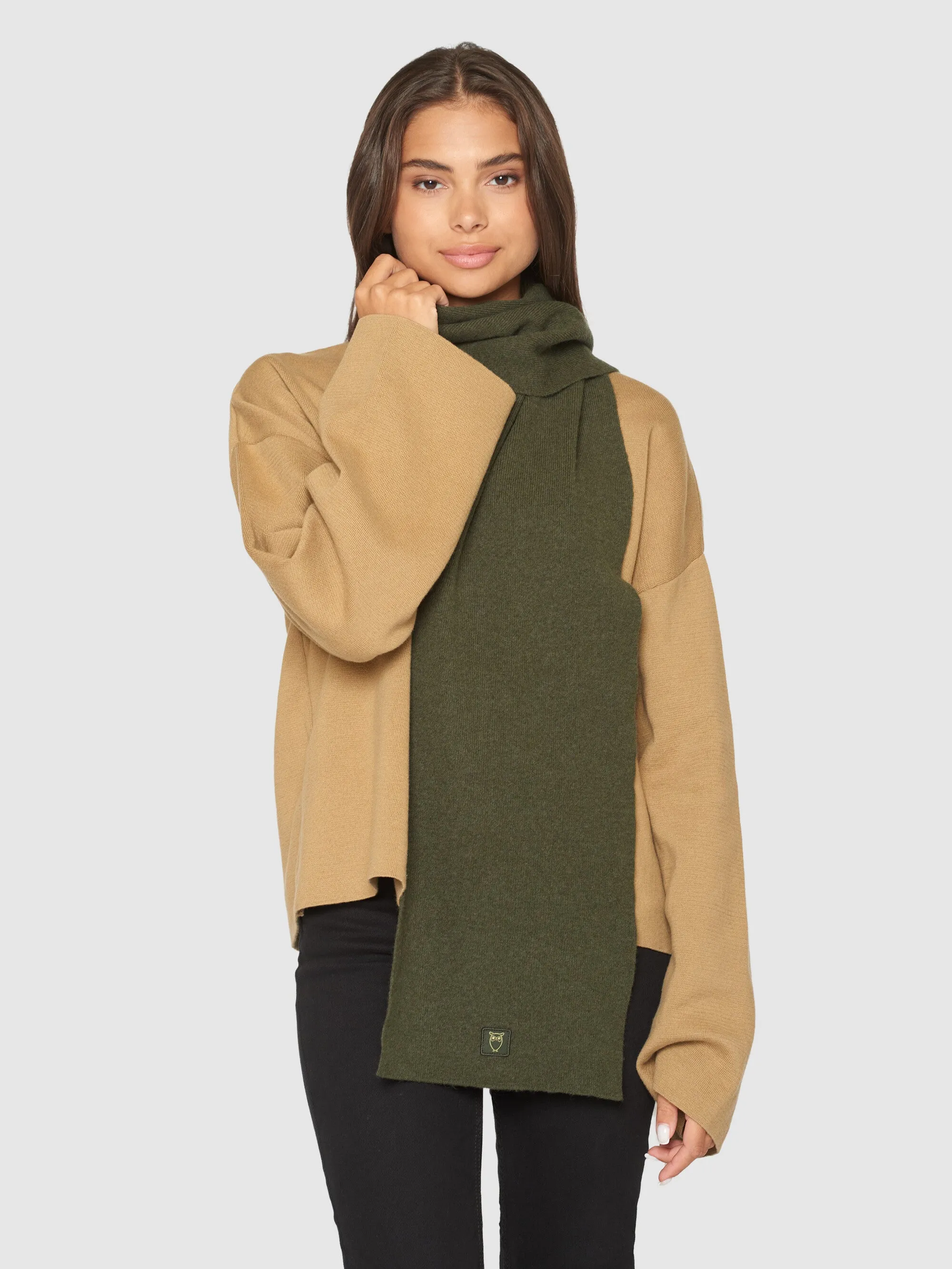Rib knit wool scarf - Forrest Night