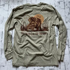 Ripple and Run "Duck Dog" Long Sleeve T-shirt - Sage
