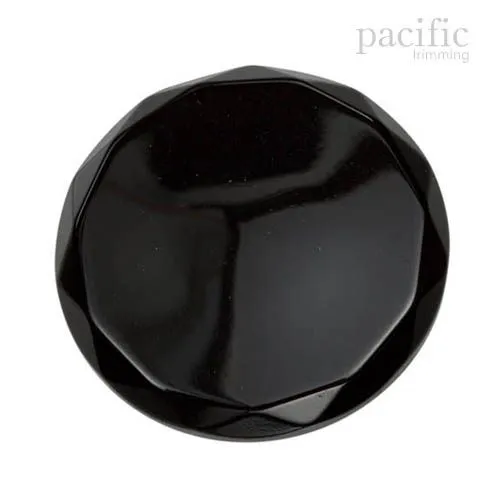 Round Flat Shape Black Polyester Tunnel Shank Jacket Coat Button