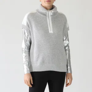 Silver Grey Ribbed Knit Tank