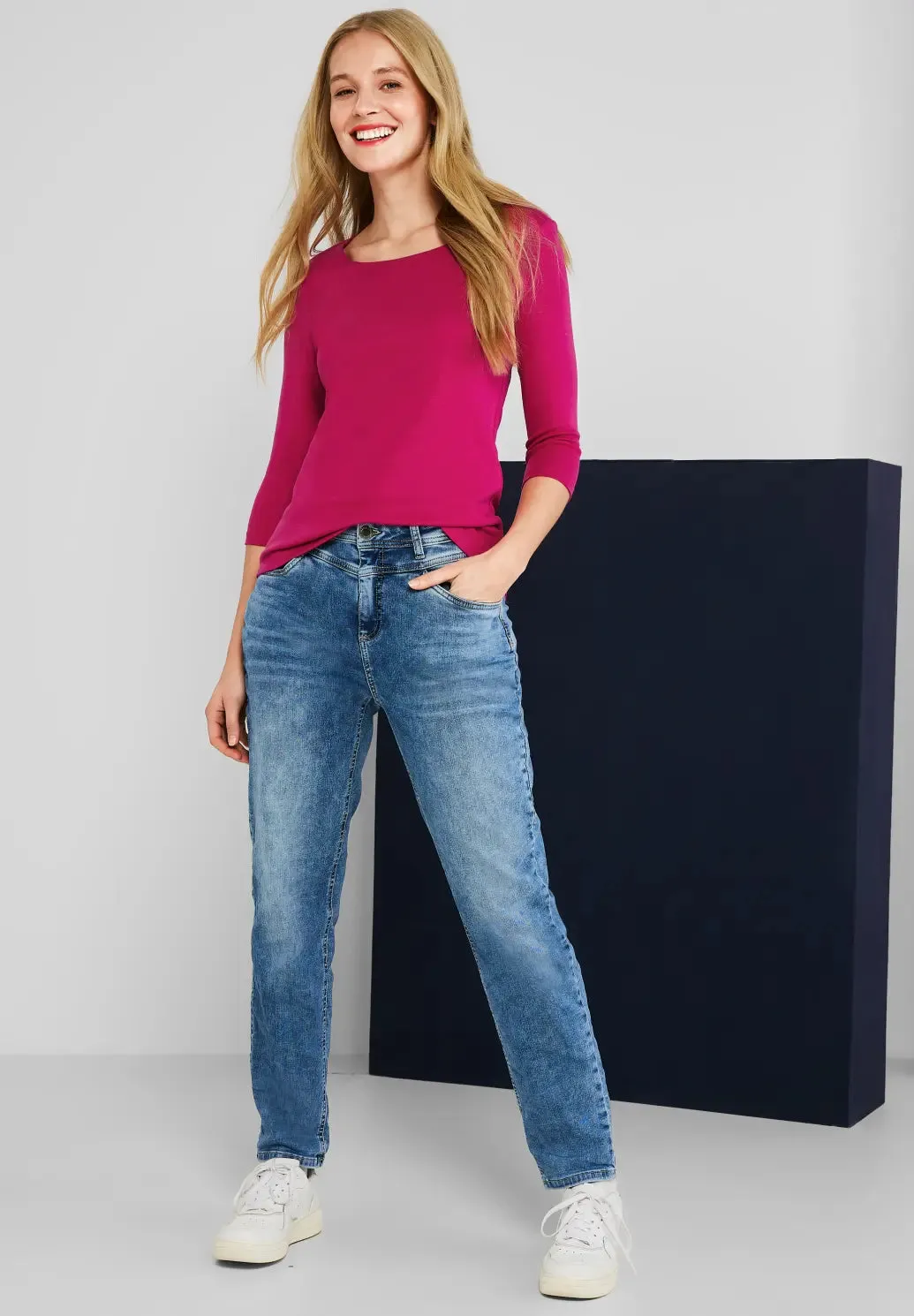 Street One 3/4 sleeve double layer t shirt 317659 Pink