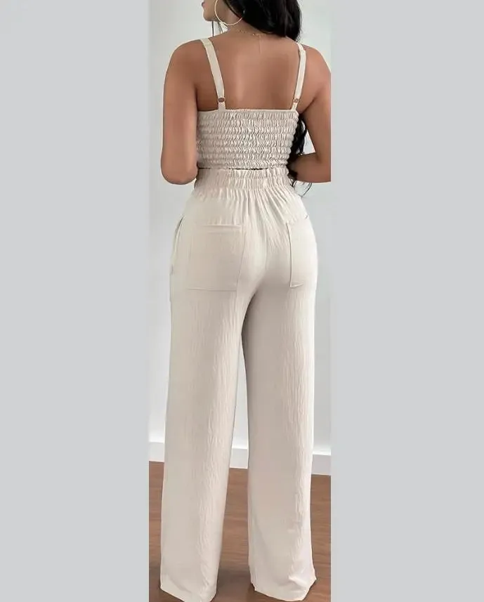 Two Piece Pocket Wide Leg Pant and top