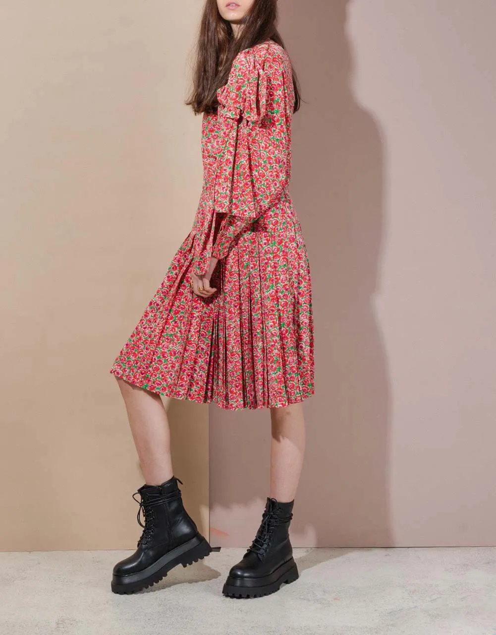 Vintage Yves Saint Laurent pleated midi dress