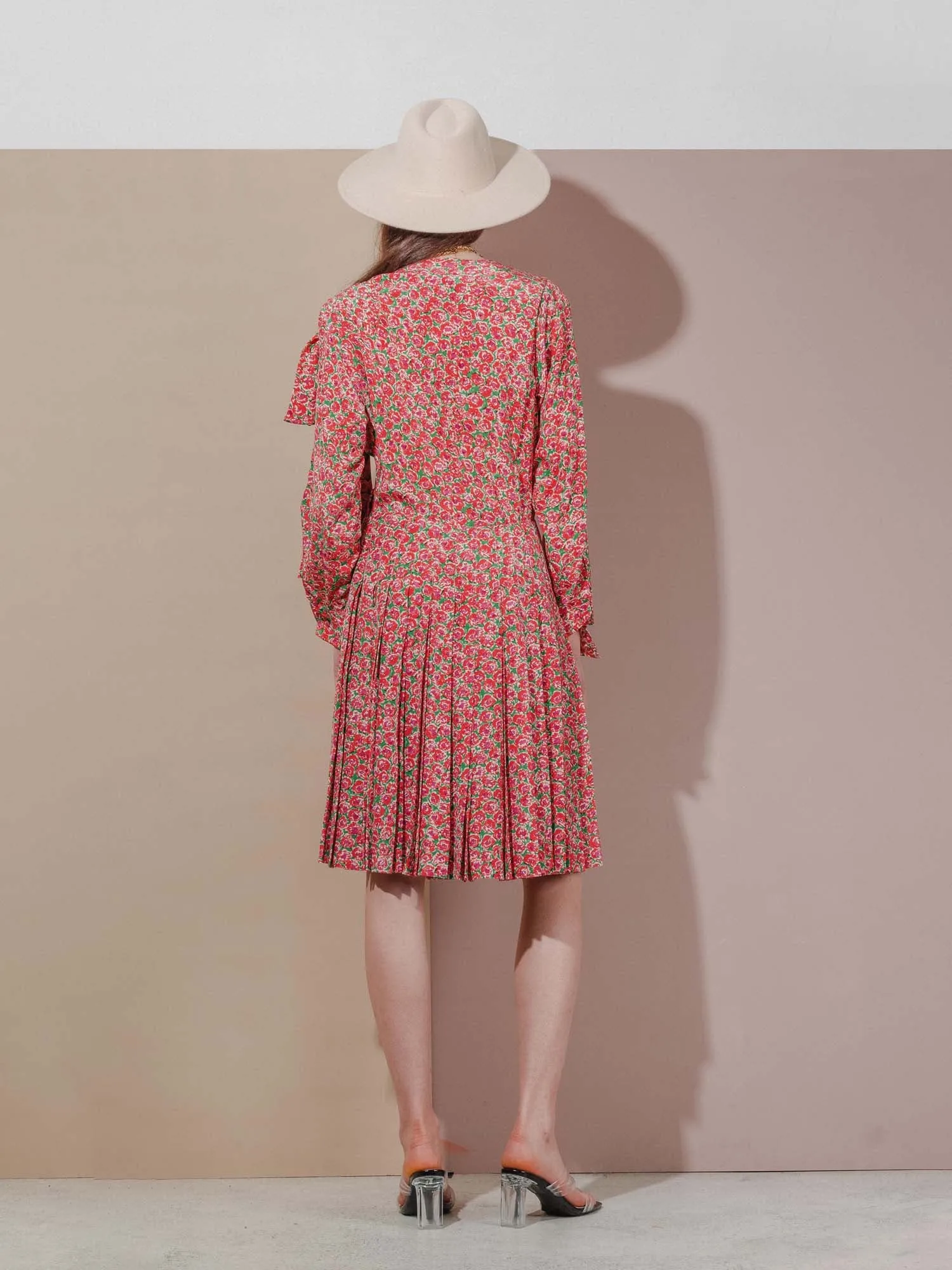 Vintage Yves Saint Laurent pleated midi dress