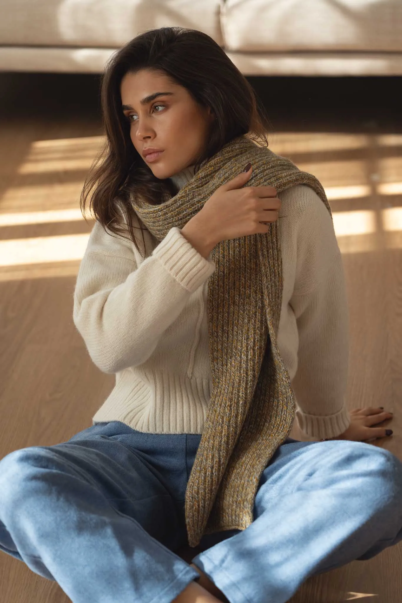 Vouga Yellow Recycled Wool Scarf