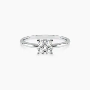 White Gold Icy Dice Diamond Ring