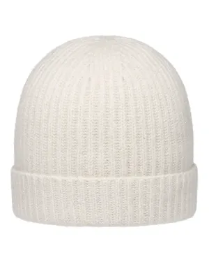Women's Ribbed Cashmere Hat With Lurex Snow Grey Sparkle
